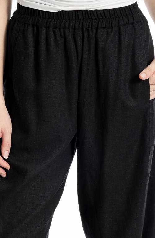 Shop Max Studio Crop Linen Blend Barrel Leg Pants