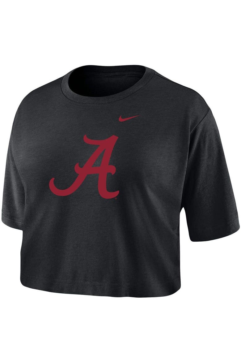 Women's Nike Black Alabama Crimson Tide Cropped Performance T-Shirt, Alternate, color, Black
