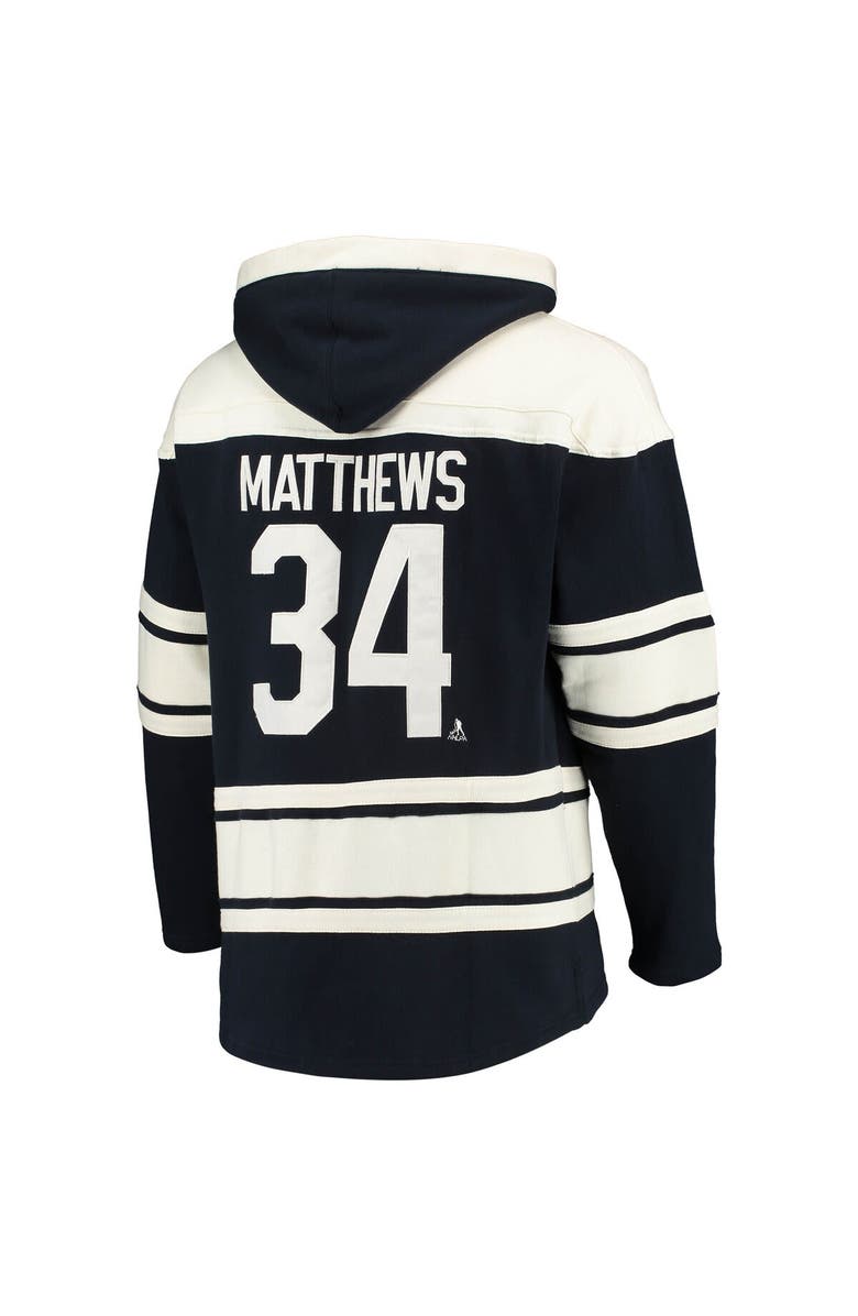 '47 Men's '47 Auston Matthews Blue Toronto Maple Leafs Player Name & Number Lacer Pullover Hoodie, Alternate, color, 