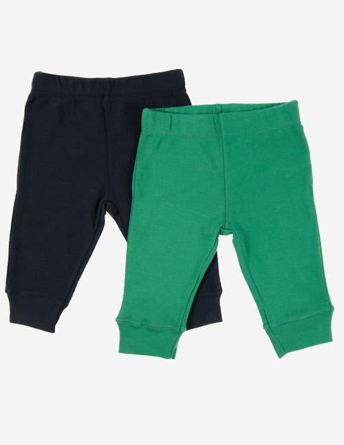 Leveret Baby Pants & Leggings Set, Navy Crawling Pant + Colored Legging In Black