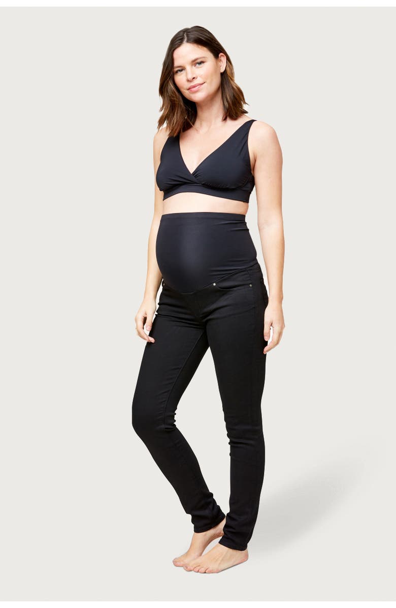 Nom Maternity Soho Maternity Over-the-belly Jeans, Alternate, color, Black