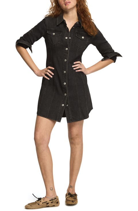 Fitted Denim Shirtdress