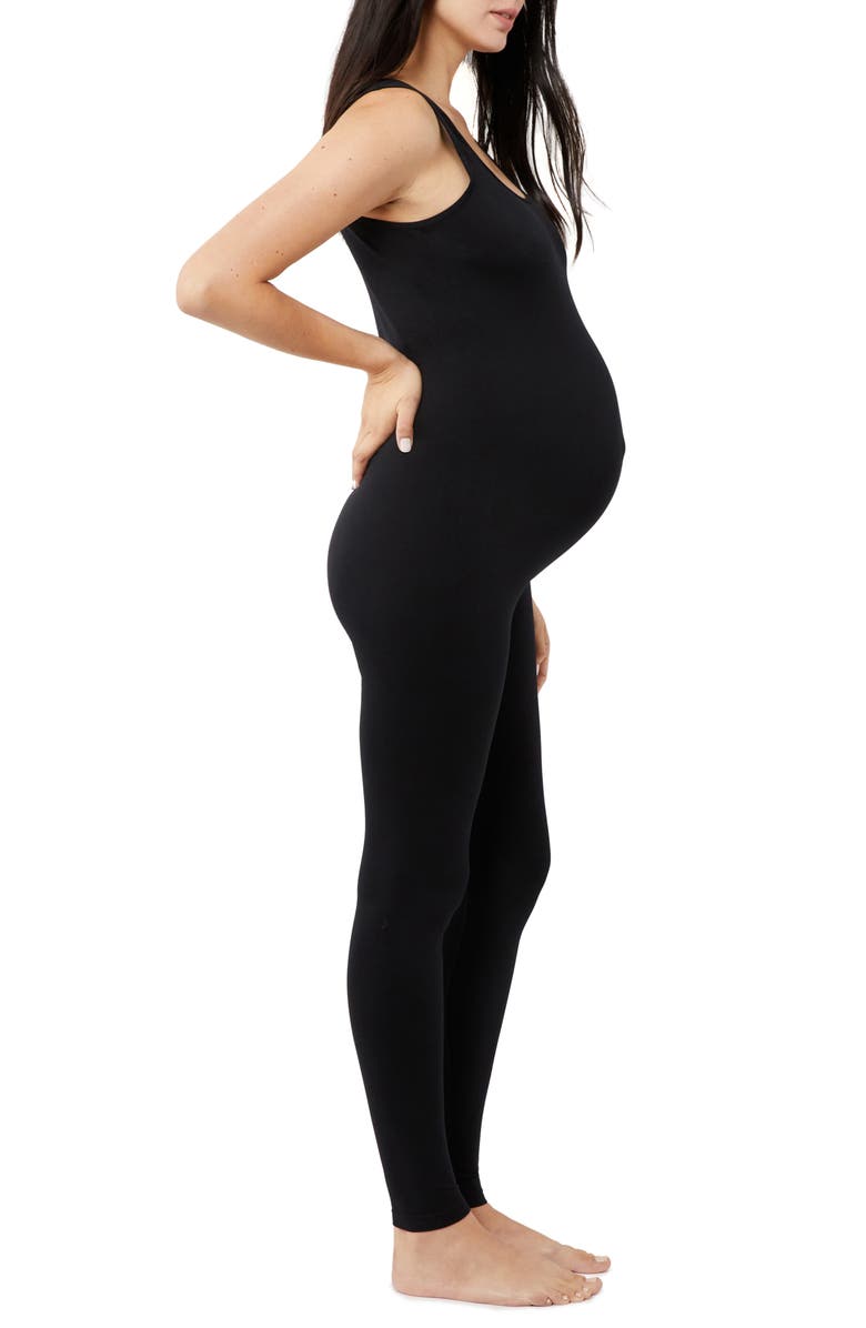 A PEA IN THE POD Seamless Maternity Bodysuit, Alternate, color, Black