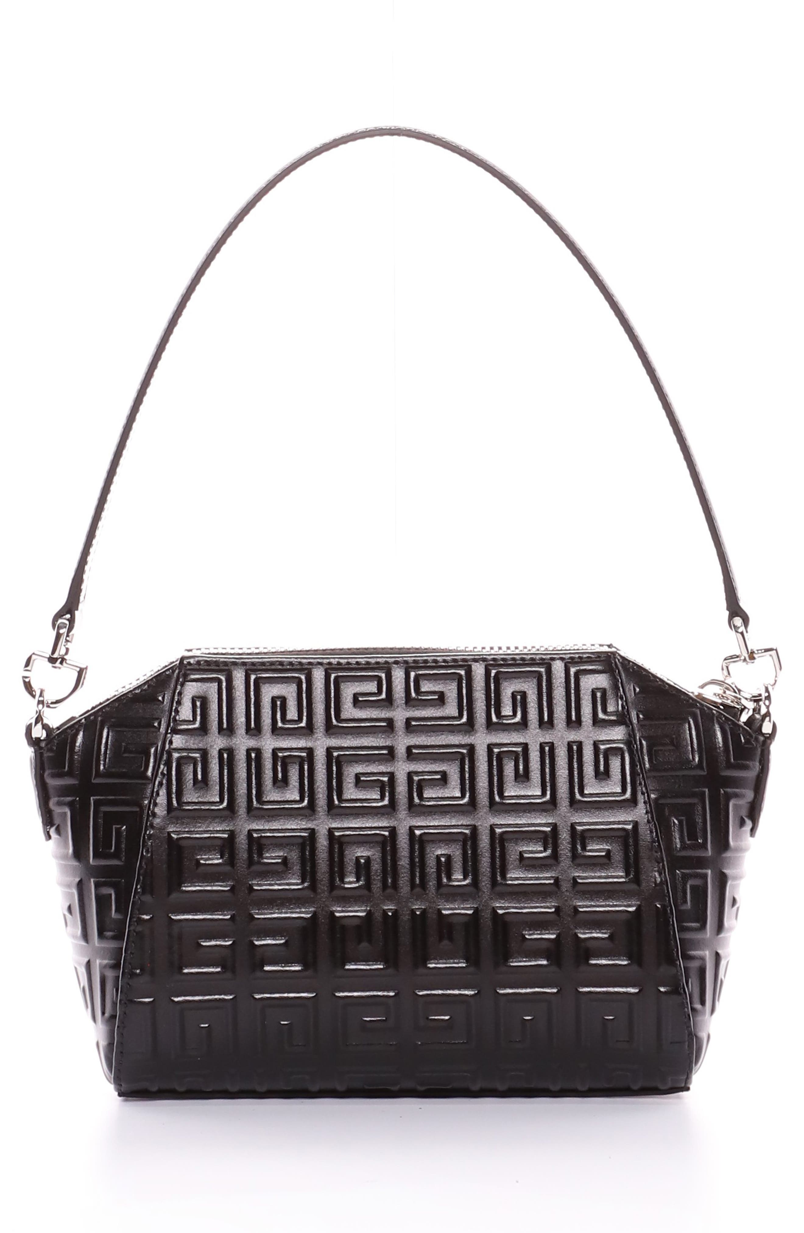 Givenchy Extra Small Antigona Logo Embossed Leather Bag, Alternate, color, 