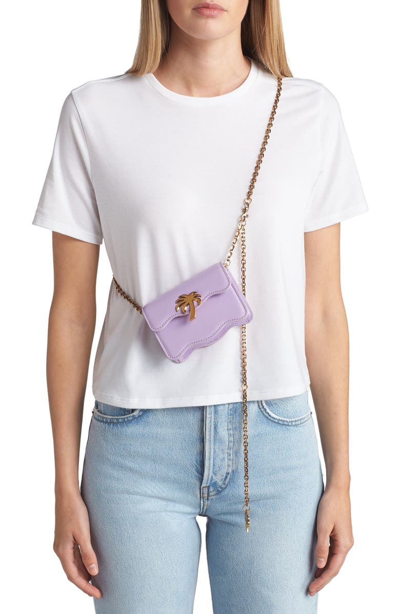 Palm Angels Palm Beach Leather Crossbody Bag, Alternate, color,