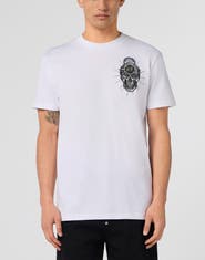 PHILIPP PLEIN Round Neck T-Shirt Chest Embroidery Skull Men