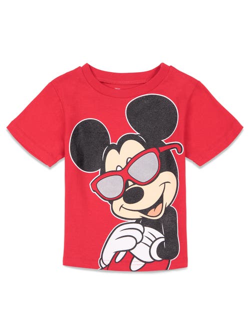 Disney Mickey Mouse & Friends T-shirt & French Terry Shorts Set In Animal Print