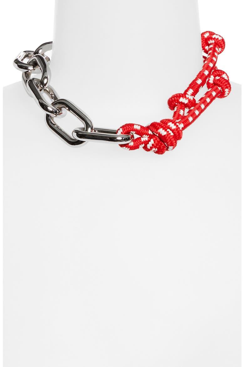 Rope & Chain Necklace, Alternate, color, RED WHITE