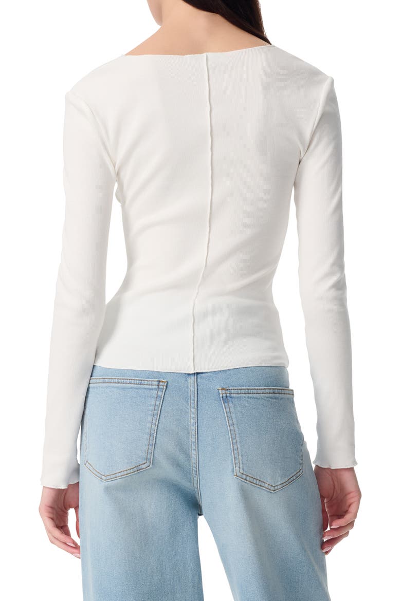 Isobel Long Sleeve Ribbed Top, Alternate, color, SNOW WHITE