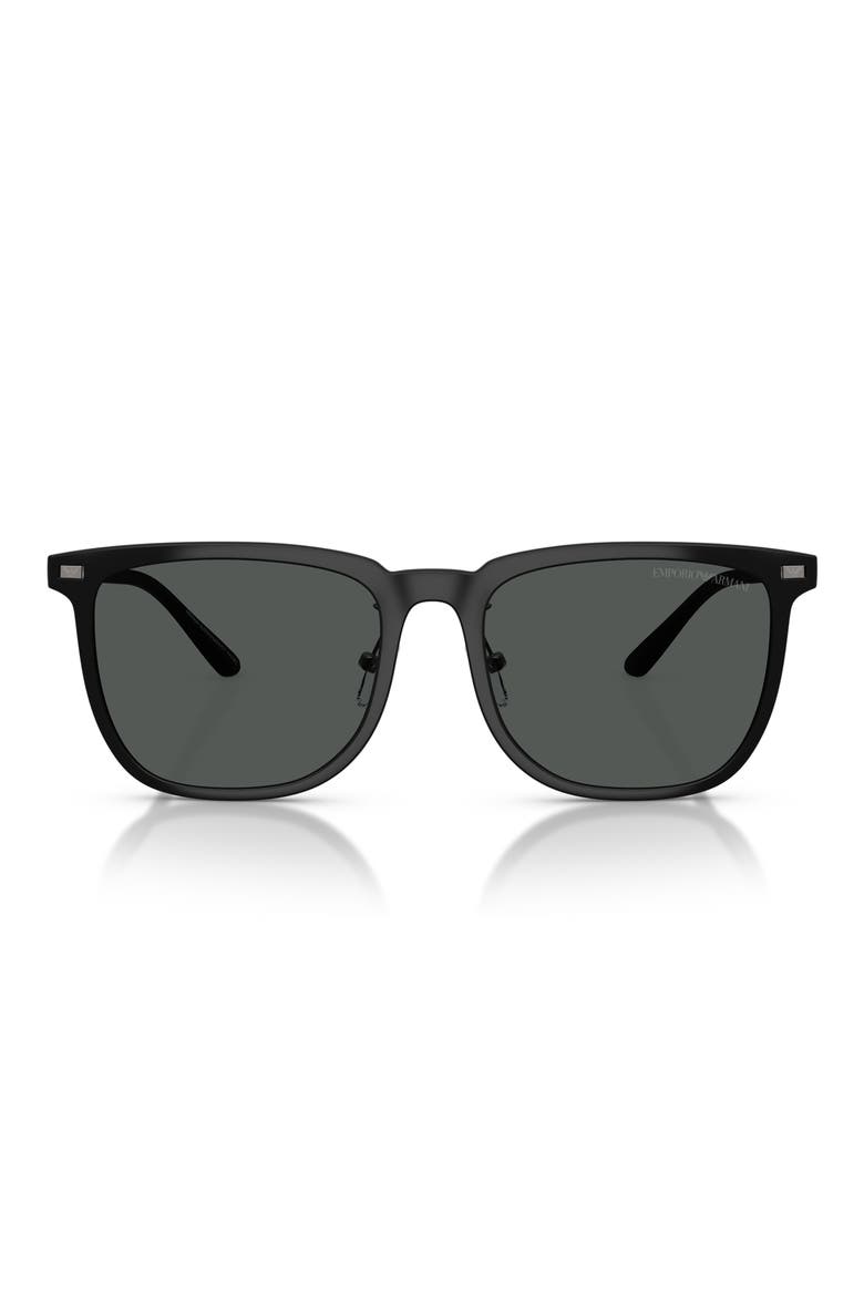 56mm Irregular Sunglasses, Main, color, MATTE BLACK / DARK GREY