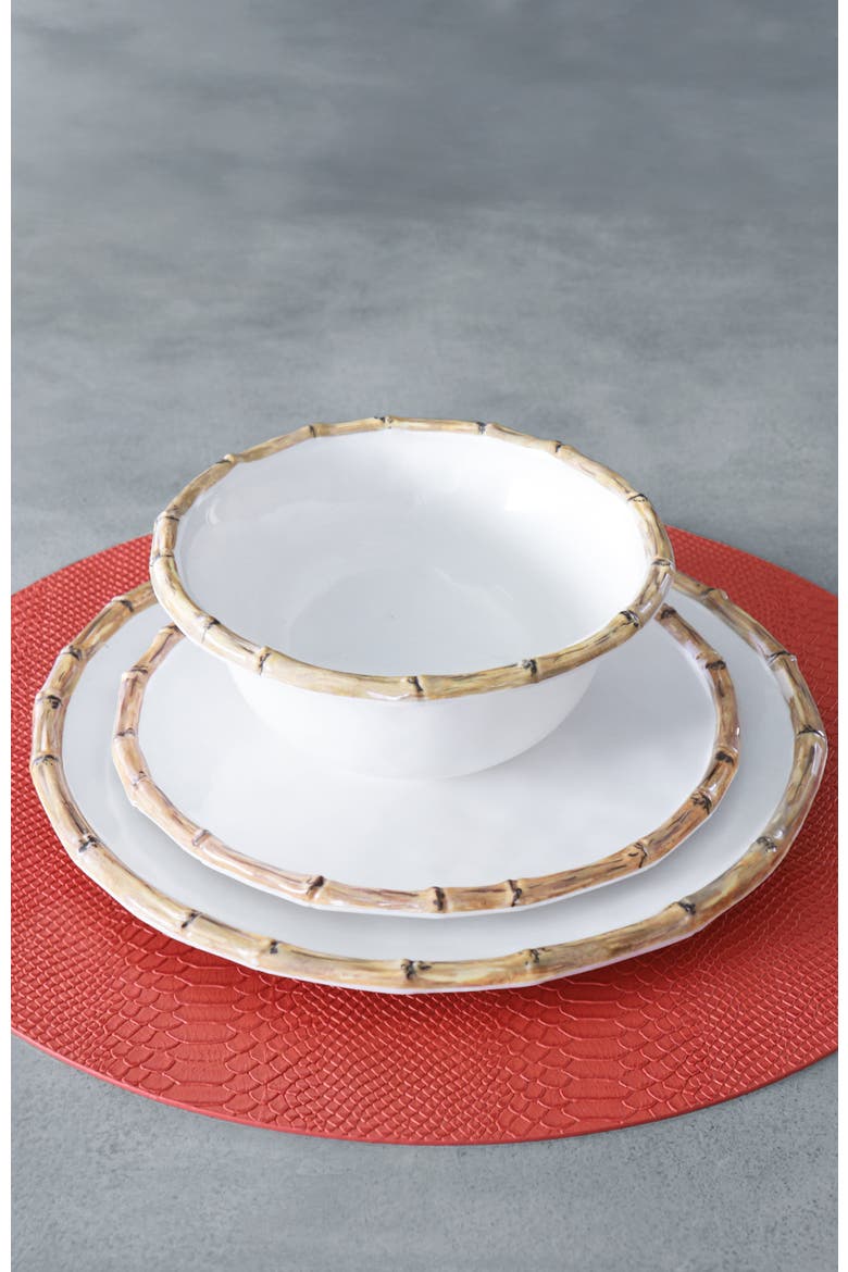 Vida Cane Cereal Bowl, Set of 4, Alternate, color, White