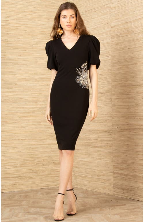 Hale Bob Billie Dress Beaded In Black