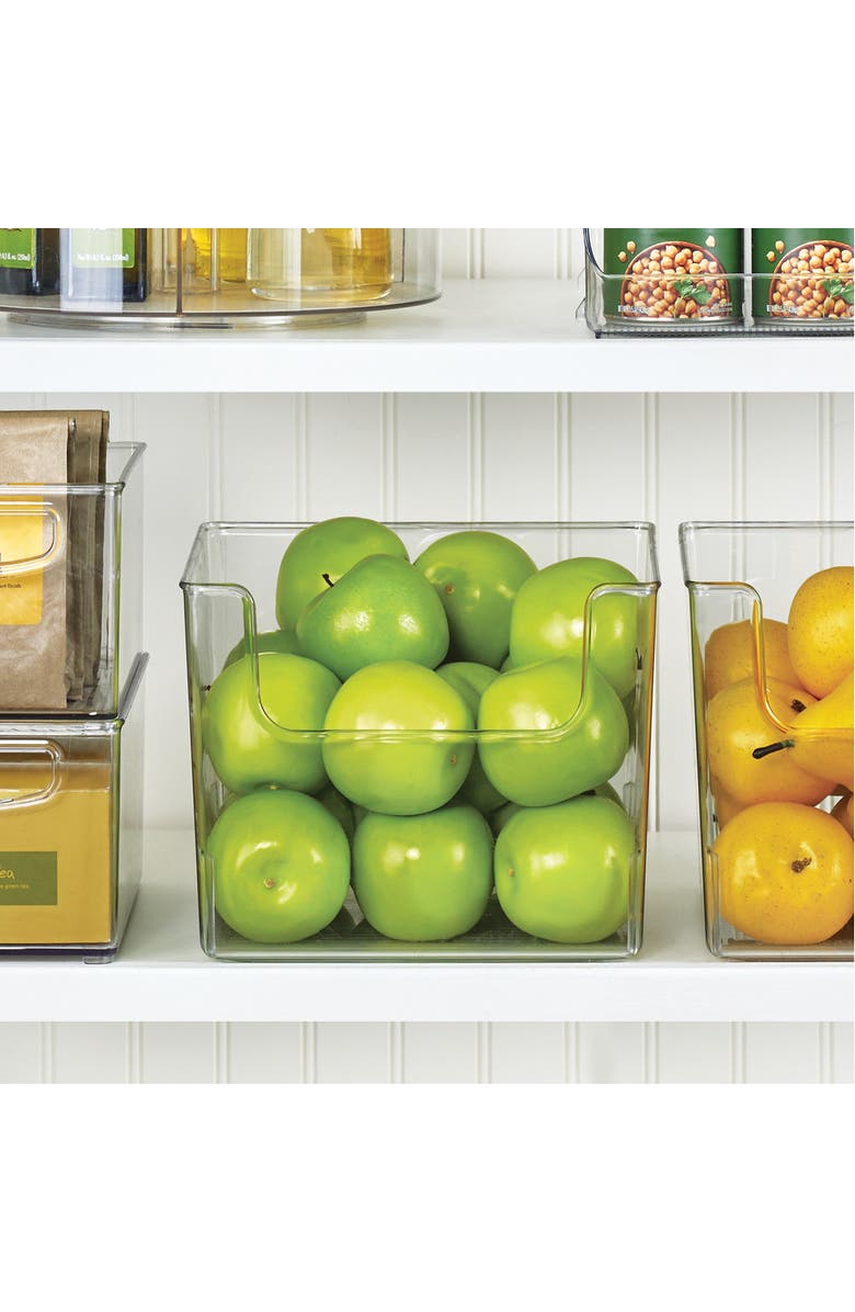 iDesign Open-Front Storage Bin for Kitchen, Pantry, Bathroom, Office, Set of 4, Clear, Made in USA, Alternate, color, Clear