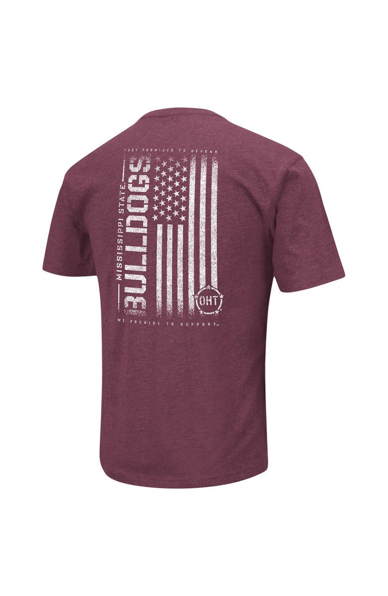 COLOSSEUM Men's Colosseum Heather Maroon Mississippi State Bulldogs OHT Military Appreciation Flag 2.0 T-Shirt, Alternate, color, 