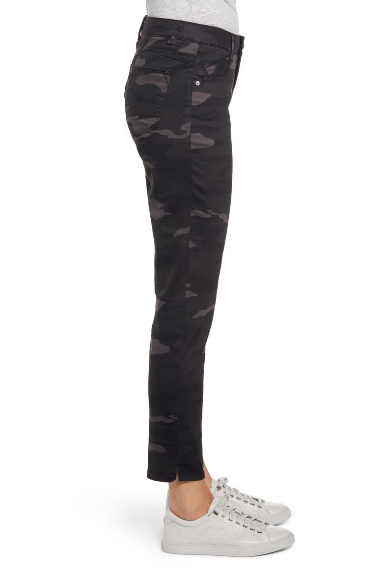 'Ab'Solution Camo High Waist Ankle Skinny Pants (Nordstrom Exclusive), Alternate, color, BK- BLACK