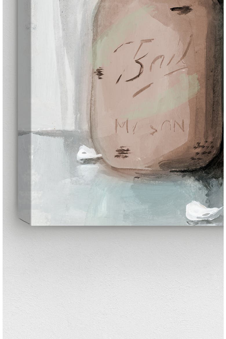 Mason Jar Muted Canvas Wall Art, Alternate, color, PINK GREEN WHITE BROWN