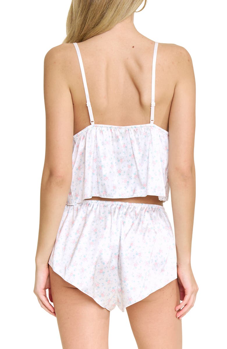 Honeydew Rowan Satin Short Pajamas, Alternate, color, Bridal Bouquet