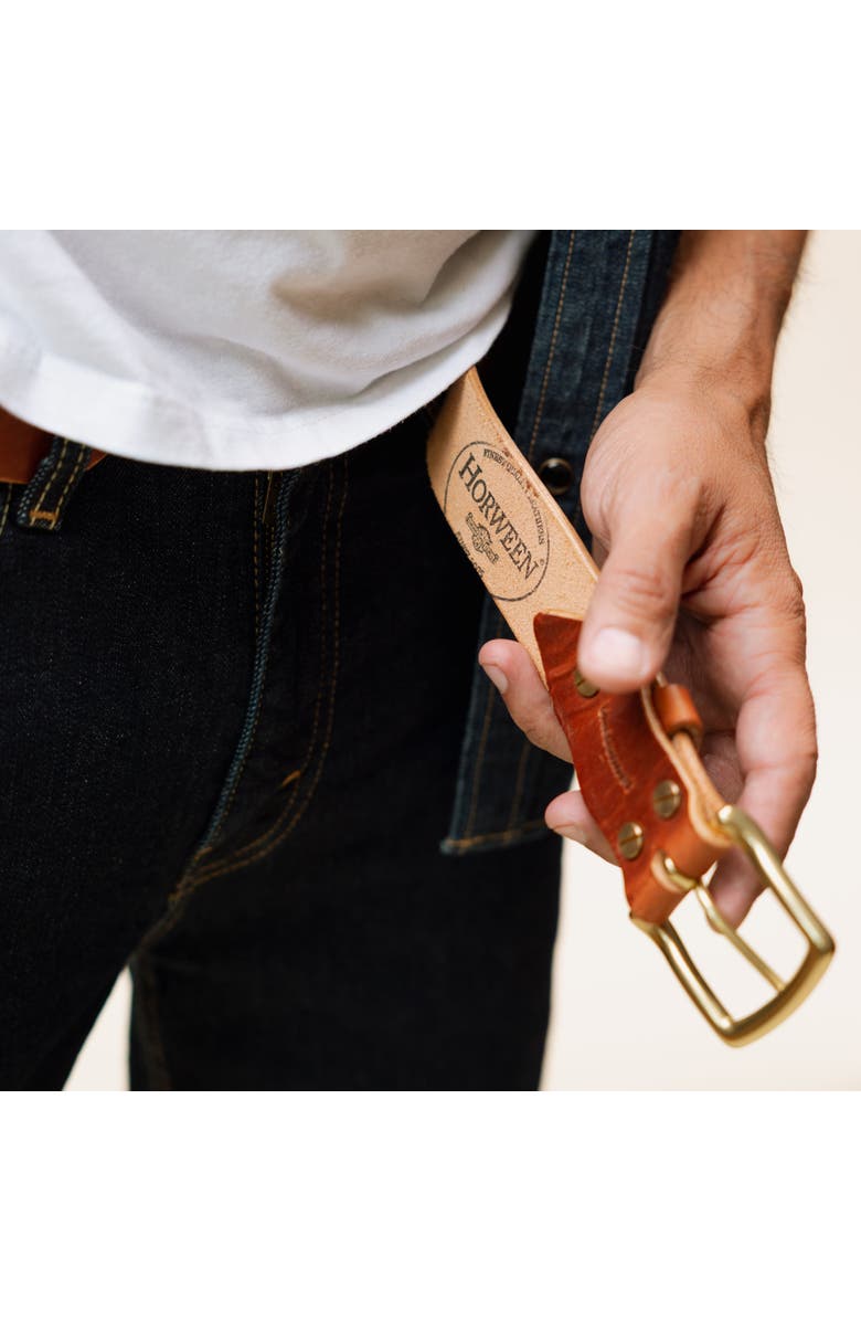 Bluebonnet The Companion Horween Leather Belt, Alternate, color, English Tan