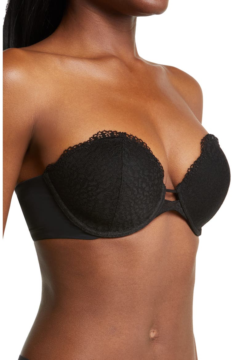 Rouse Full Coverage Lightly Lined Strapless Bra, Alternate, color, BLACK