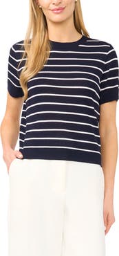 Halogen® Stripe Crewneck Sweater