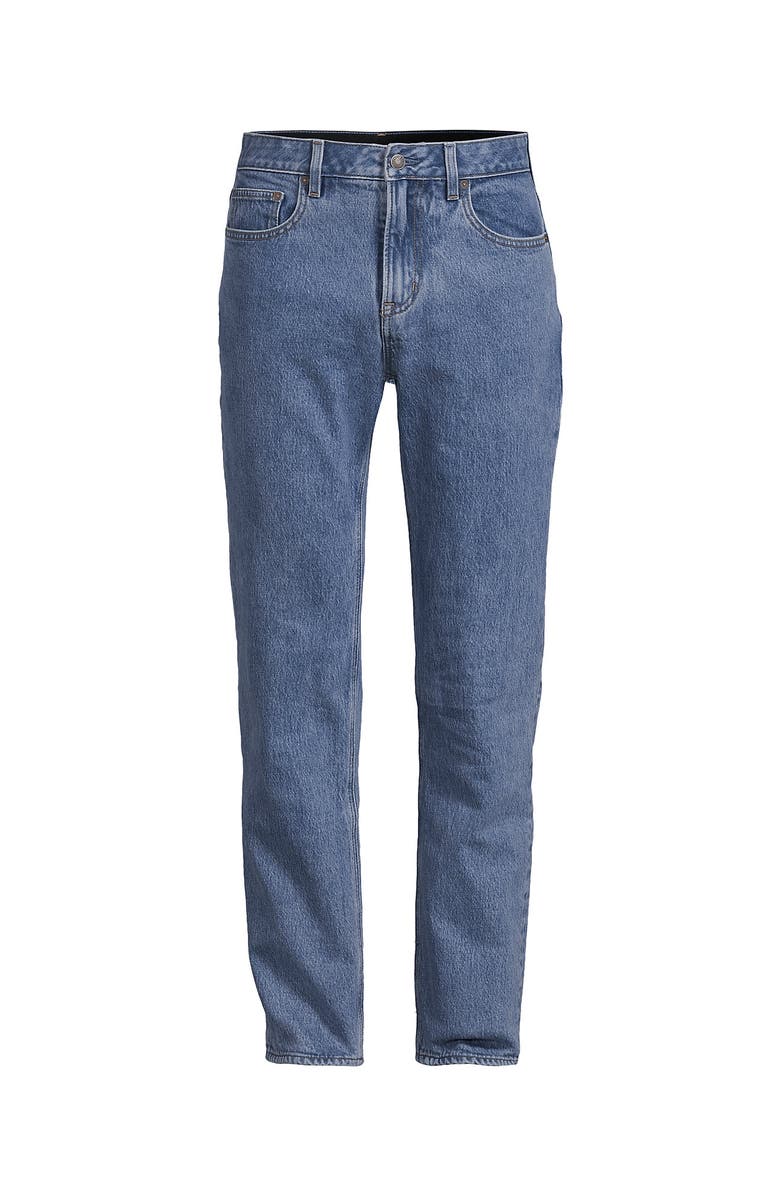 Lands' End Stretch Comfort Waist Classic Fit Flannel Lined Jean, Alternate, color, Medium Stonewash