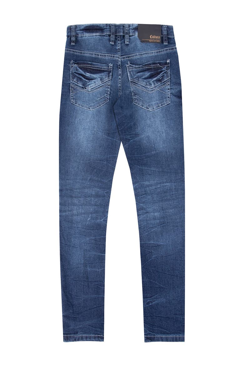 Kids' 5-Pocket Stretch Jeans, Alternate, color, DARK BLUE