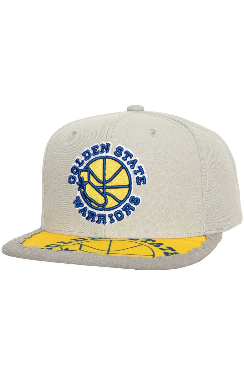 Mitchell & Ness Men's Mitchell & Ness Gray Golden State Warriors Munch Time Snapback Hat, Main, color, 