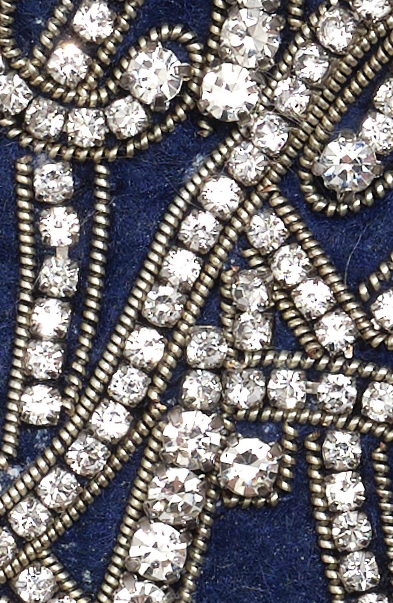 ZZDNU Lauren Ralplh Lauren Brushed Lofty Scarf With Crystal Patch, Alternate, color, Navy Plaid