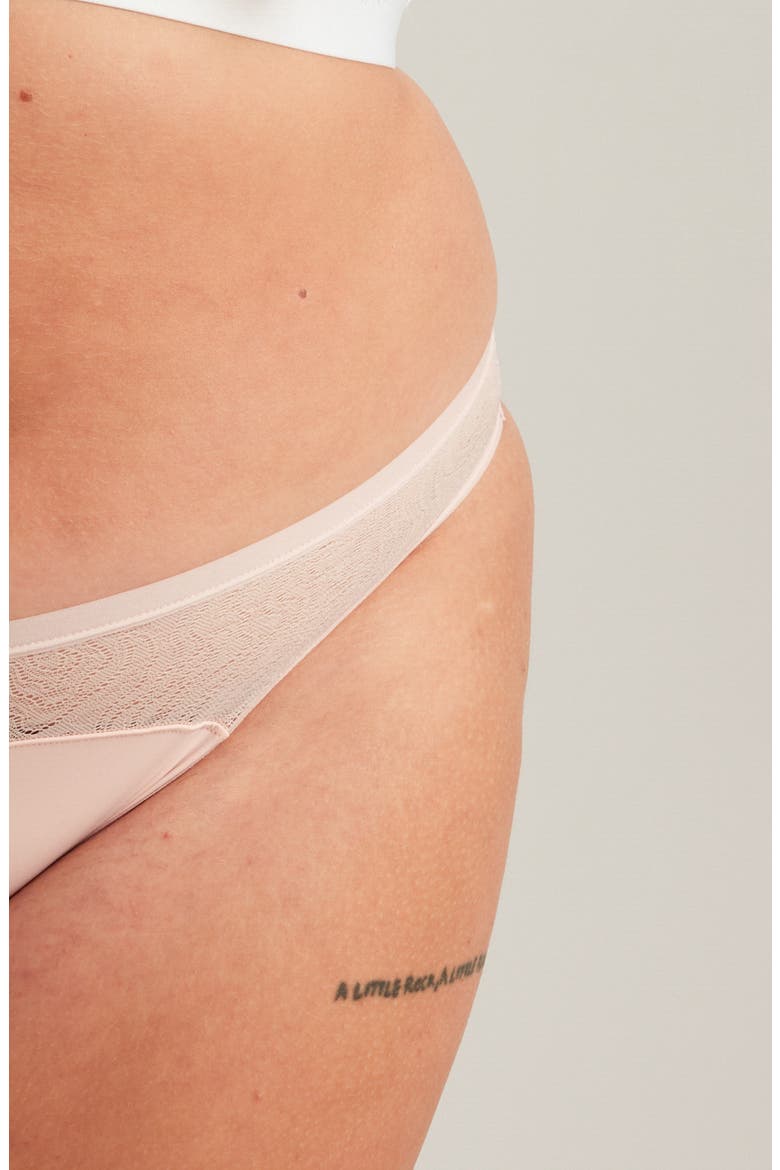 Period & Leakproof Light Absorbency Lace Panel Thong, Alternate, color, QUARTZ BLUSH