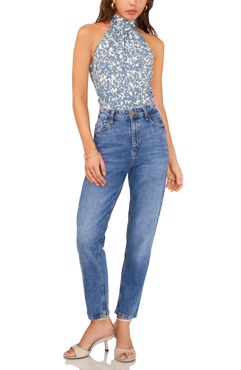 1.STATE Print Mock Neck Sleeveless Blouse, Alternate, color,