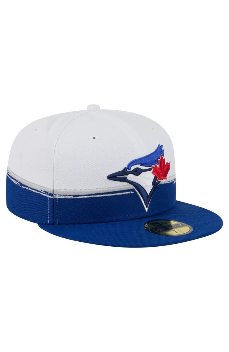 New Era Men's New Era  Blue/White Toronto Blue Jays Paint Stroke 59FIFTY Fitted Hat, Alternate, color, 