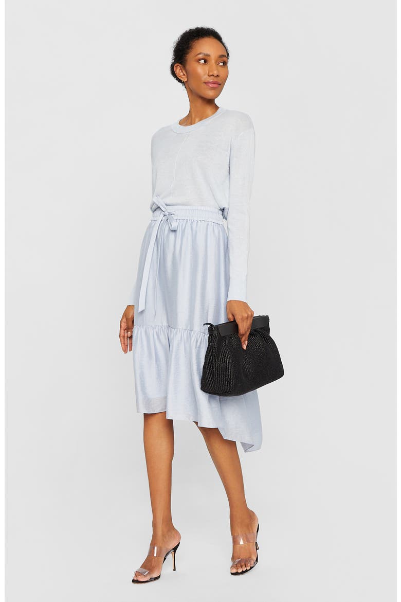 Tiered High-Low Skirt, Alternate, color, BLUE HAZE