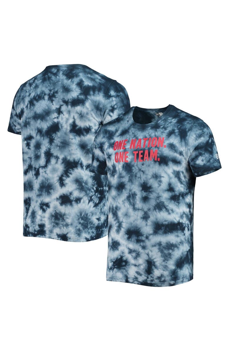 5TH AND OCEAN BY NEW ERA Men's 5th & Ocean by New Era Navy USMNT Soccer Tie-Dye T-Shirt, Main, color, 