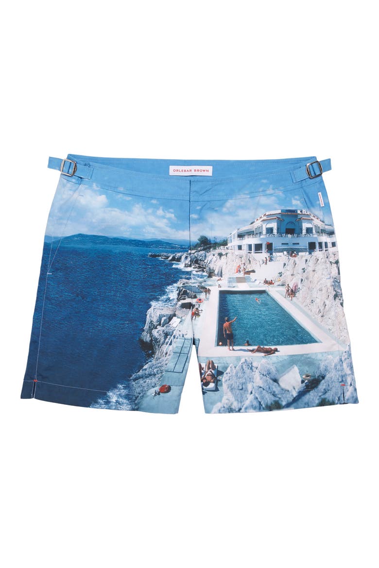 Bulldog Roc Pool II Photographic Swim Trunks, Alternate, color, ROC POOL II