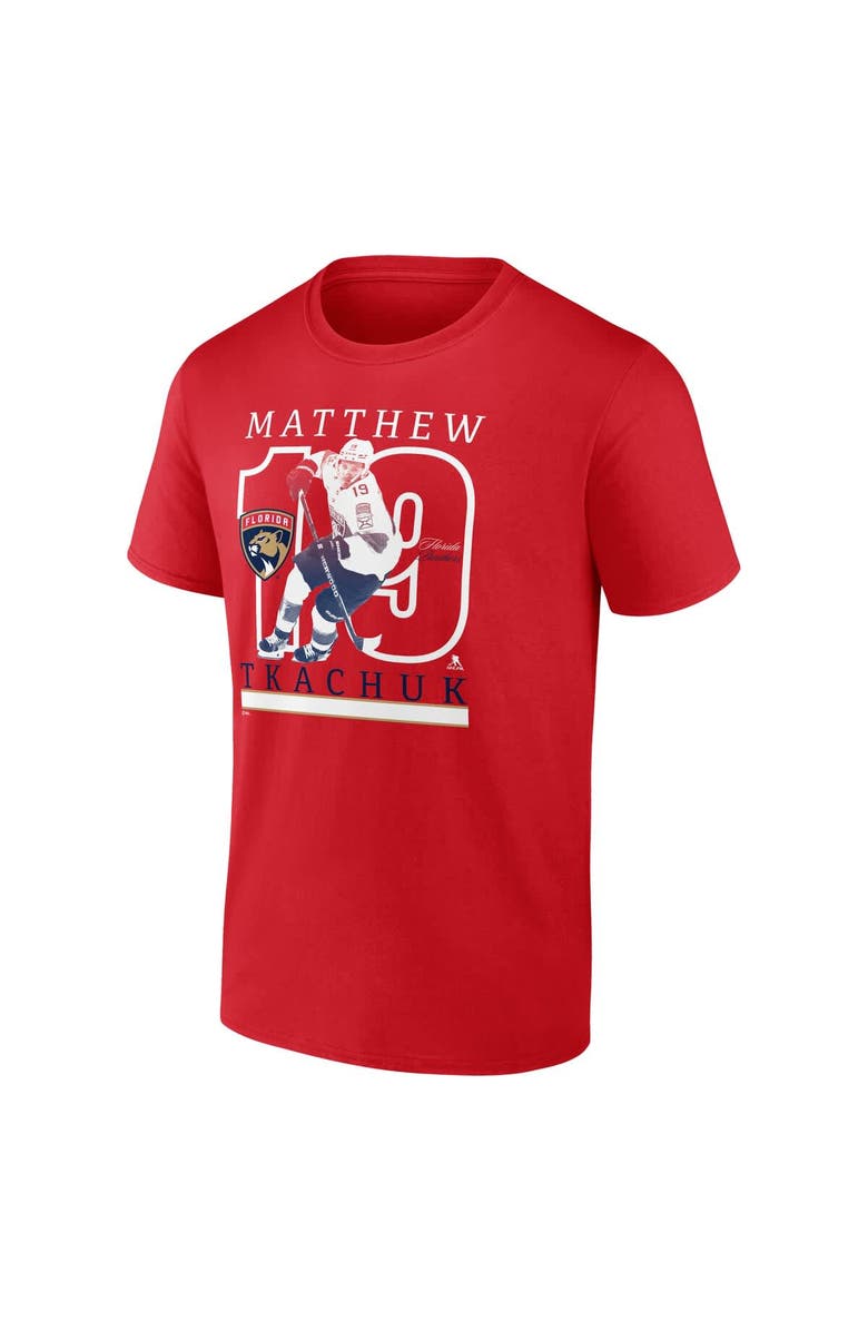 FANATICS Men's Fanatics Matthew Tkachuk Athletic Red Florida Panthers Player T-Shirt, Alternate, color, Athletic Red