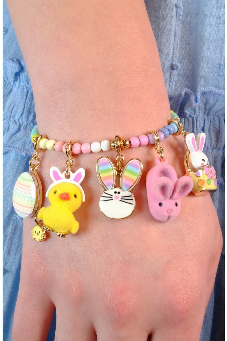 Kids' Bunny Slipper Charm, Alternate, color, GOLD