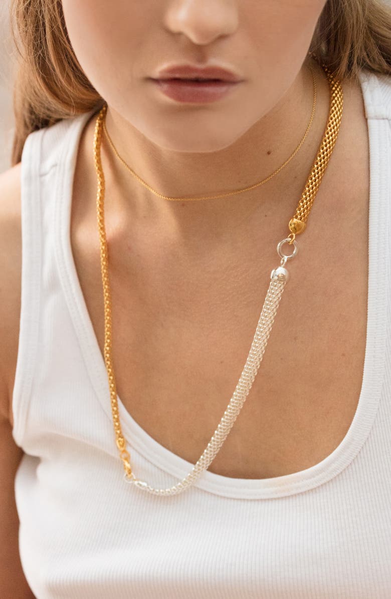 Monica Vinader Heirloom Woven Wide Chain Bracelet, Alternate, color,