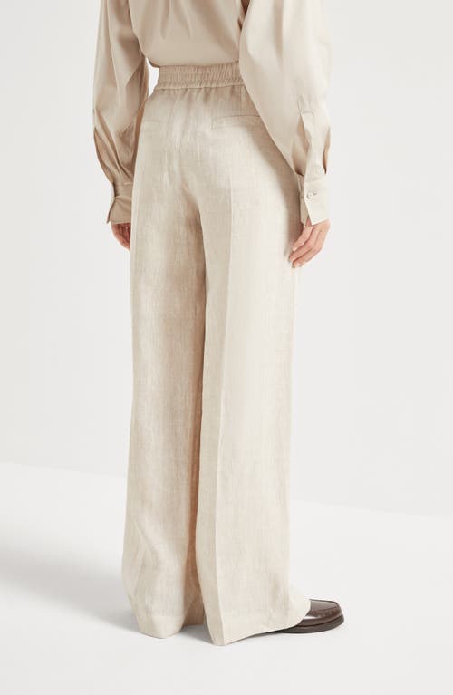 Brunello Cucinelli Women's Délavé Linen Wide Pleated Trousers In Yuta