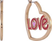 Hallmark Gold Tone Heart Shaped Hoop Earrings