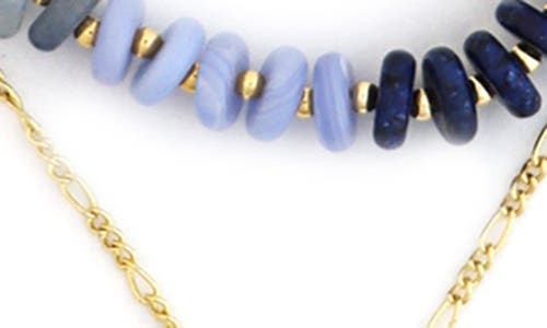 Panacea Layered Beaded Pendant Necklace In Blue