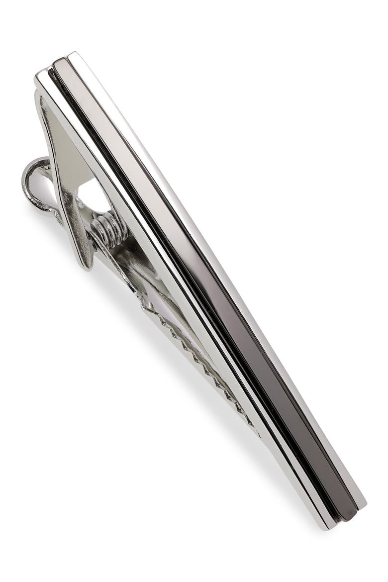 Silver Stripe Tie Bar, Alternate, color, SILVER