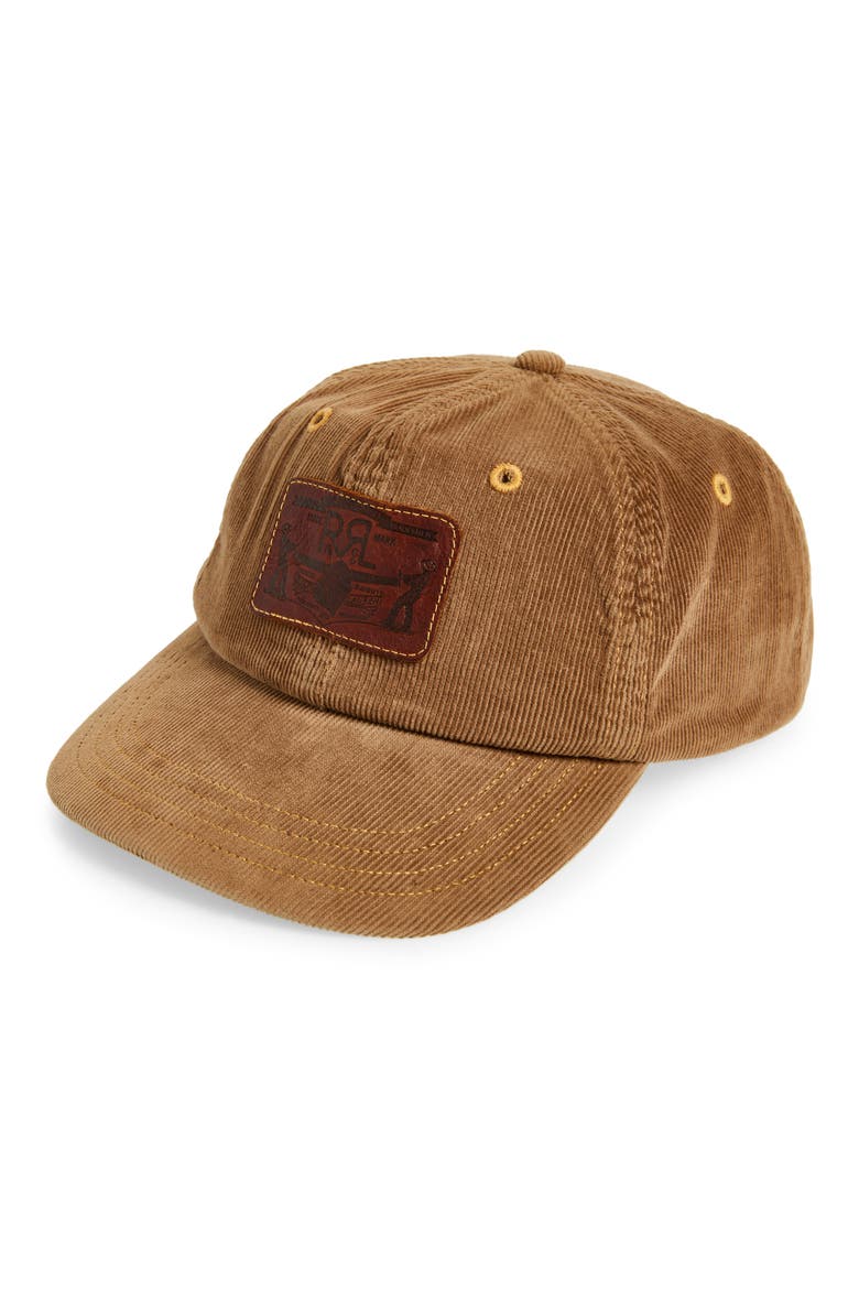 Logo Patch Cotton Corduroy Baseball Cap, Main, color, TAN