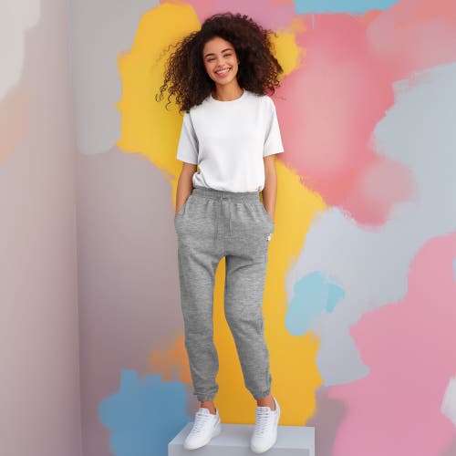 Dalix Womens Heartly Ghost Embroidered Fleece Sweatpants In Htr Gray