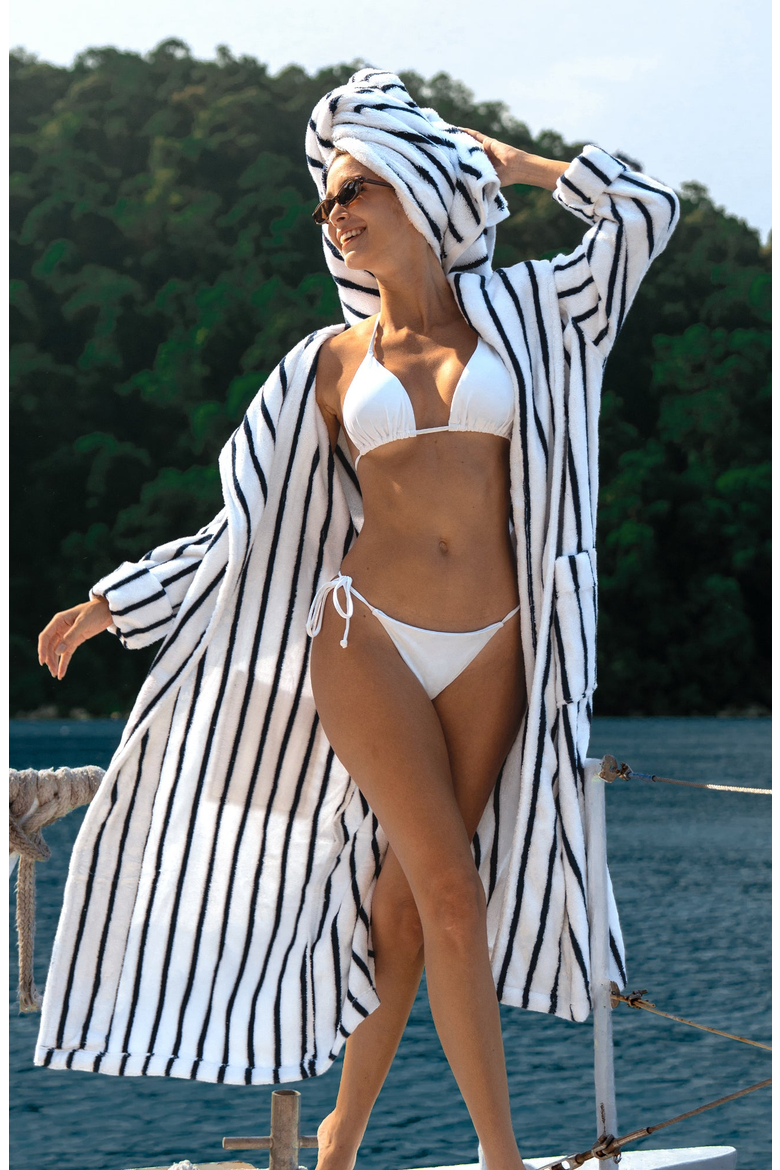 Ultraplush Australian Cotton Bathrobe, Alternate, color, Dusk / White