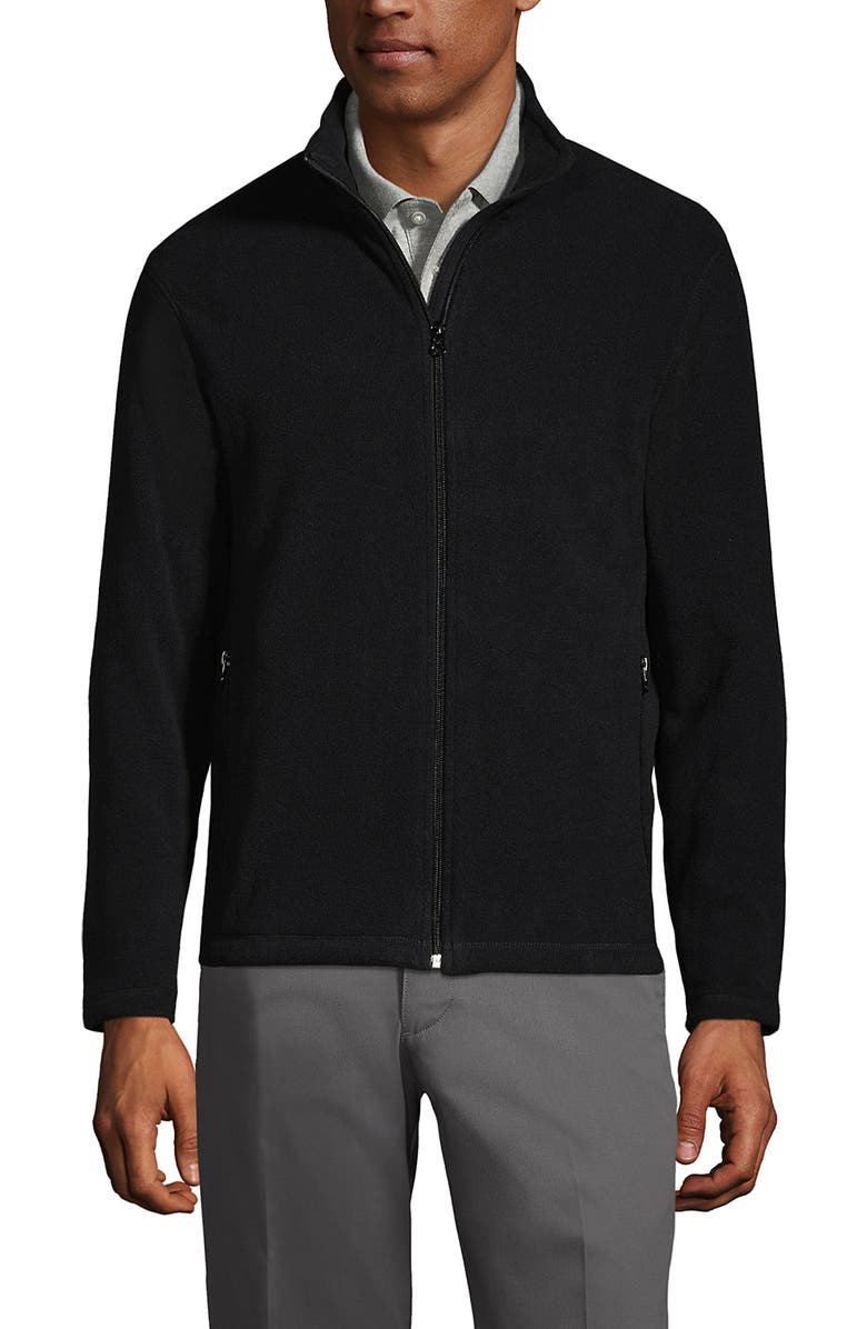 Lands
End Full-Zip Mid-Weight Fleece Jacket, Main, color, Black
