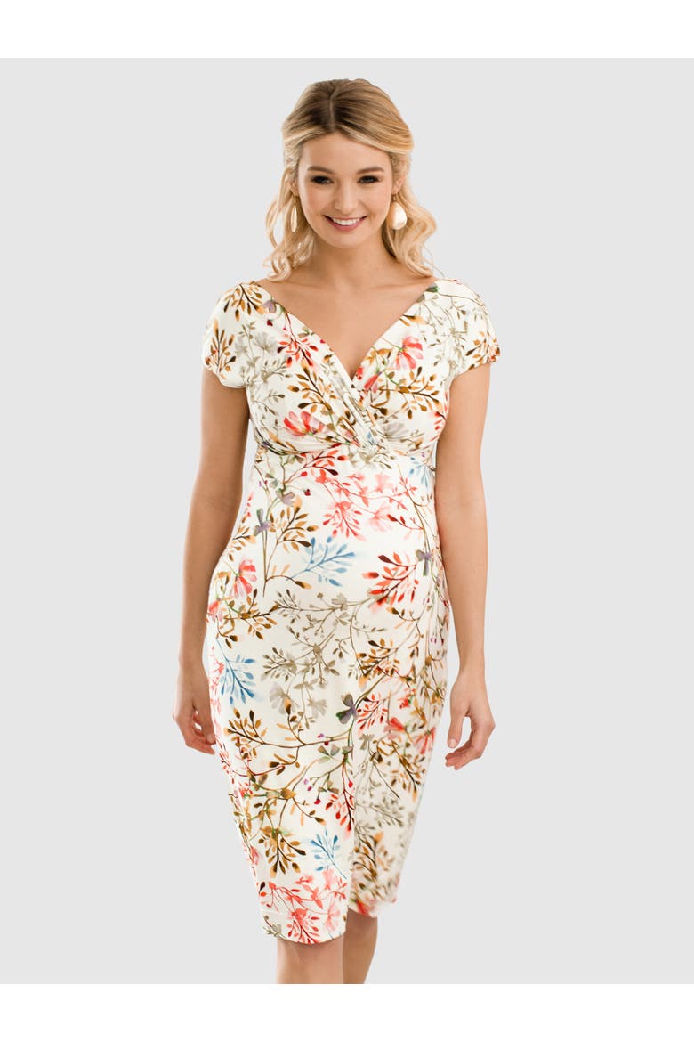 Bardot Maternity Shift Dress, Main, color, Watercolour Meadow