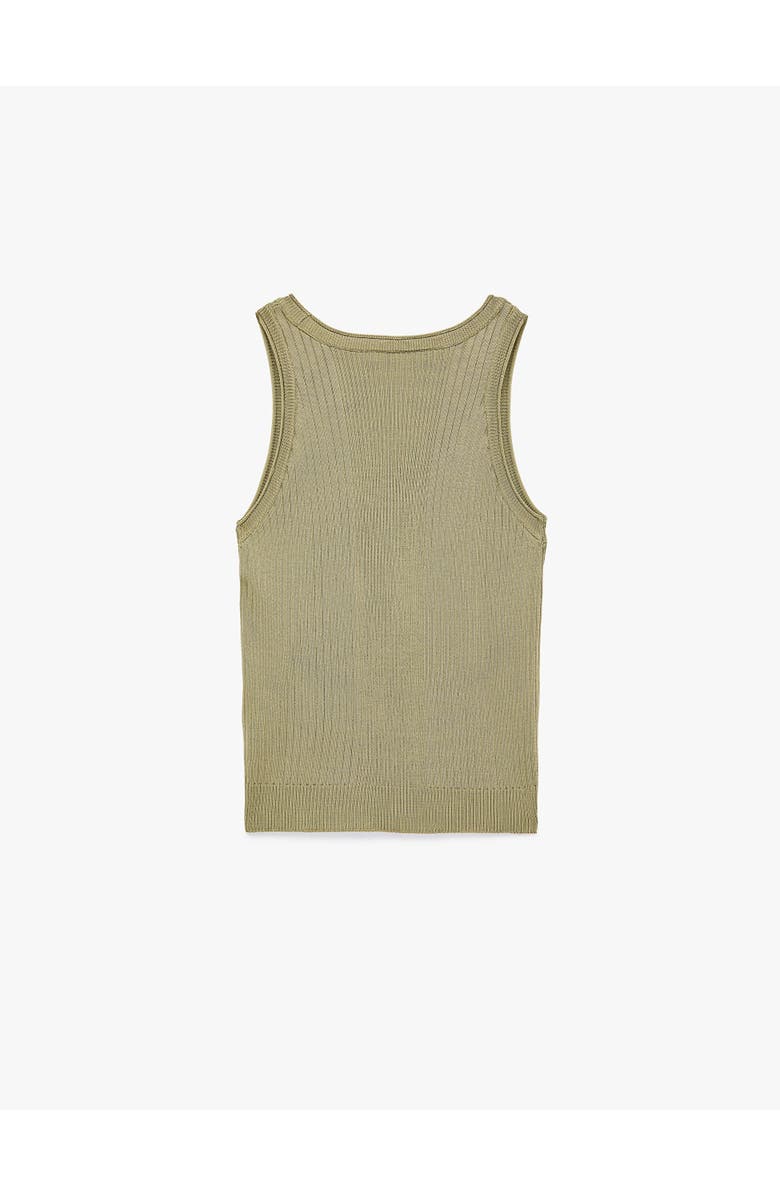 Koton Ribbed Scoop Neck Sleeveless Top, Alternate, color, Khaki