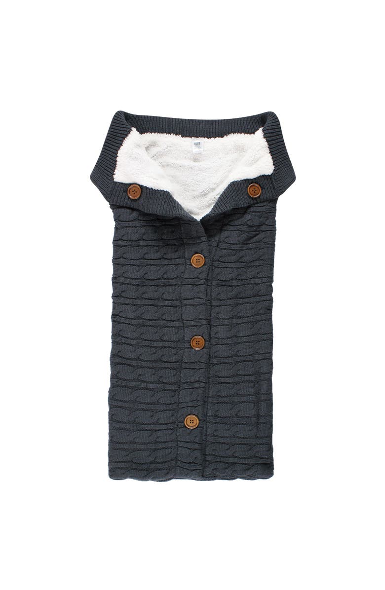 Hudson Baby Plush Fluffy Knit Infant Travel Sleep Sack, Main, color, Charcoal