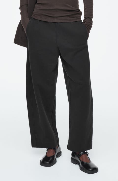 Organic Cotton Blend Barrel Leg Sweatpants