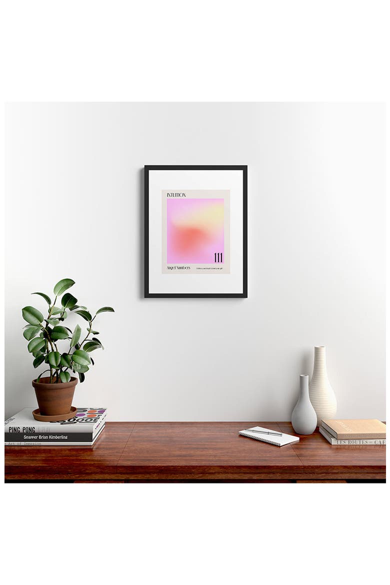Angel Numbers Framed Wall Art, Alternate, color, PINK